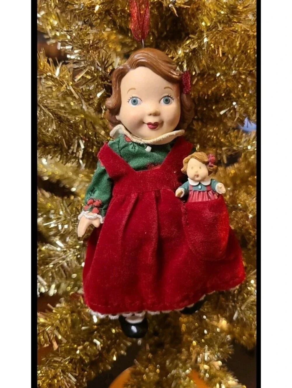 2003 Hallmark Ornament Mistletoe Miss # 3 Series Set Of 2 Ornaments